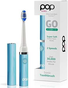 Pop Sonic Electric Toothbrush (Blue Pastel) - Travel Toothbrushes w/AAA Battery | Kids Electric Toothbrushes with 2 Speed & 15,000-30,000 Strokes/Minute, Dupont Nylon Bristles