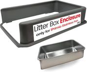 iPrimio XL Cat Litter Box Enclosure - Stainless Steel Large for Boxes Big Cats - Never Absorbs Odor - XL Cat Litter Box Enclosure with Teflon Coating - Litter Box Enclosure Only - Easy to Clean