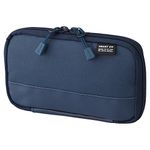 LIHIT LAB Compact Pen Case (Pencil Case), Water & Stain Repellent,3.5" x 6.5'', Navy (A7687-11)