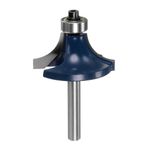 sourcing map Roundover Router Bit 1/4 Shank 1/2" Radius Carbide Tipped Edge Rounding Over Bit with Bearing Guide, Woodworking Milling Tool