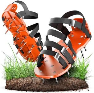 GRÜNTEK Aérateur Gazon Pelouse Sandales Chaussures à Clous Aération Réagreage Sol Epoxy. Clous en Acier, Boucles en Métal, Taille Unique.
