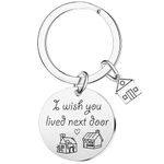 MADHAHEFU Funny Next Door Gifts Keychain Friendship Gifts for Friends Bestie Best Friend Keychain Long Distant Gifts Birthday Gifts for Friend Sister Gifts from Sister, Next Door Keychain, One Size