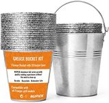 NUPICK 20-Pack Grease Bucket Liner & 1-Pack Grease Bucket HDW152 for Traeger, Grease Bucket for Traeger Pro Series 575/780, 22/34 Series, Ironwood 650/885 Grills, Silver