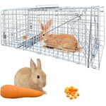 Proberos® Humane Trap Live Trap Metal Cage Trap with Handle Quick Trigger Escape-Proof Animal Live Trap Large Humane Trap for Cats, Bunnies, 78x31x28cm