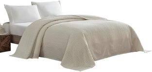 Beatrice Home Fashions Channel Chenille Bedspread, King, Ivory