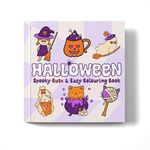 Halloween Colouring Book, Bold and Easy, Cute Designs, Funny Quotes