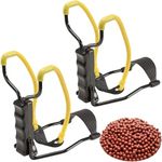 2PCS Slingshotand 200pcs Slingshot Ammo Set, Hunting Slingshot, Outdoor Supplies, Professional Game Slingshot, Outdoor Sports Supplies Set