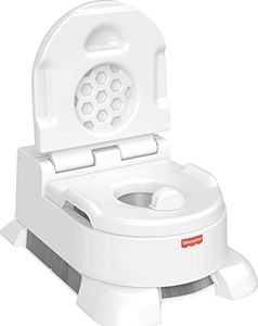 Fisher-Price Home Decor 4-in-1 Potty – realistic infant to toddler training toilet and stepstool with removable potty ring