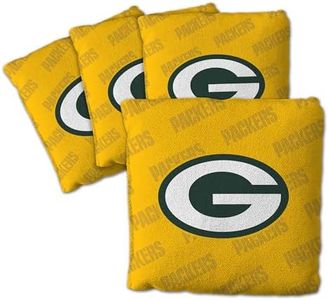 YouTheFan Officially-Licensed NFL Green Bay Packers Set of 4 Cornhole Bags - All Weather Regulation 6” x 6” Size - 16oz Weight - Designed in USA