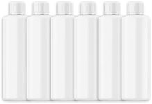 Reusable Plastic Bottles White HDPE 250ml (8 oz) Screw On Caps Multi-Purpose Use (6 Pack) | Traveling Use Perfect for Shampoo and Conditioner