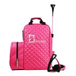 Sport Tent Professional Equestrian Bags Durable PU Leather Horse Riding Boots and Helmet Bag (Pink)