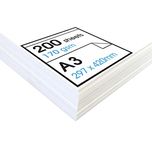 Artway Studio - Acid Free A3 Cartridge Paper for Drawing - Ideal for Dry Art Applications - 170gsm - A3 (200 Sheets), White