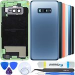 iStable Back Glass Cover Compatible for Samsung Galaxy S10e SM-G970 Rear Replacement Kits Camera Glass + All Tools + Repair Guide -Blue