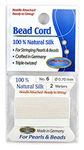 Bead Buddy 0.7mm Natural White Silk Cord Thread with Attached Needle - Ideal for Jewelry Making - 2m Long