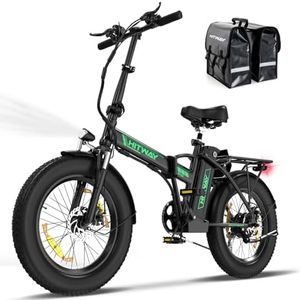 HITWAY Vélo électrique Adulte, 20"×3,0/4,0 Fat Tire VTT Electrique, vélo électrique Pliable, Avec Batterie Amovible 36V 12Ah/48V 15Ah, Jusqu'à 90KM/100KM, 250W Moteur, 7 Vitesses Vélo pour Homme Femme