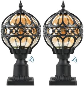 Zanritelit Outdoor Post Light Fixtures for Driveway Yard Lawn Patio Garden, Black Waterproof Exterior Pier Mount Post Light Outside Aluminum Post Lamp Light