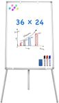 Easel Whiteboard - Magnetic Portable Dry Erase Easel Board 36 x 24 Tripod Whiteboard Height Adjustable Flipchart Easel Stand White Board for Office or Teaching at Home & Classroom