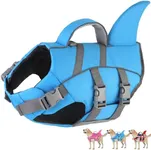 Dogcheer Dog Harness-Style Life Jacket Shark, Reflective Dog Life Vest for Swimming Boating, Adjustable Puppy Swim Vest, Pet Floating Device for Small Medium Large Dogs - Blue, XL