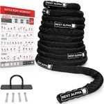 Next Alpha Battle Rope - 38mm/50mm, 9m/12m/15m - Protection Sleeve - Wall Anchor - Workout Instruction Poster