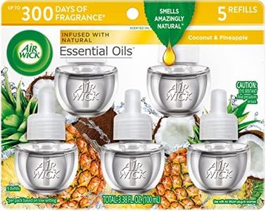 Air Wick Plug in Scented Oil Refill, 5 ct, Coconut and Pineapple, Air Freshener, Essential Oils