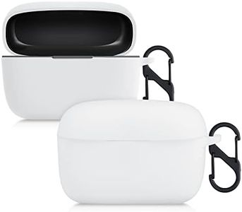 kwmobile Custodia Silicone Cuffie Compatibile con JBL Live 300TWS Cover - Custodia Porta Auricolari con Moschettone - Case bianco
