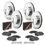 Max Advanced Brakes Front & Rear Brake Kit For 2007-2017 Jeep Wrangler 2018 Jeep Wrangler JK w/302mm Front Rotor Replacement Premium OE Disc Brake Rotors and Ceramic Brake Pads