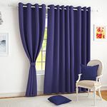 Story@Home Blackout Long Door Curtains 9 Feet Set of 4, Plain Design | Thermal Insulated 100% Room Darkening Curtain for Living Room, 116 x 275 cm, Violet | Perfect for Decorative & Festive Gifting