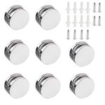 KiKiHong 8 Pcs Mirror Clip Zinc Alloy Glass Clamps Holder Round Glass Clip for 5mm Thick Mirror and Glass