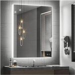 Quality Glass Bathroom LED Mirror with Touch Sensor, 3 Light Effects, Glass, Rectangular, LED-38 (24 x 30 Inch)