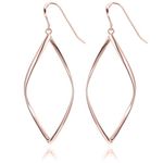14K Rose Gold Plated Infinity Sterling Silver Post Hoop Earrings for Women