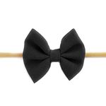 Baby Wisp - Fanny Bow Headband Black - Baby, Infant, Toddler Girls - Newborn to 24 Months