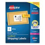 Avery 5164 Laser Labels, Mailing, Permanent, 3-1/3-Inch x4-Inch, 600/BX, White