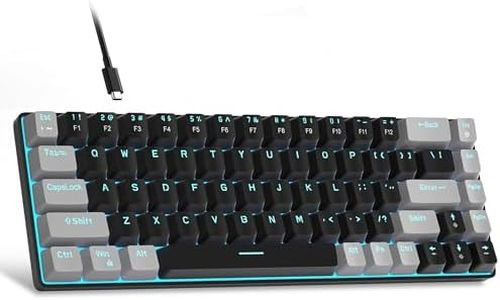 MageGee Portable 60% Mechanical Gaming Keyboard, MK-Box LED Backlit Compact 68 Keys Mini Wired Office Keyboard with Red Switch for Windows Laptop PC Mac - Black/Grey