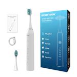 DENTIDEN Pro S1 Plus Dental Electric Toothbrushes For Adults, 5 Operating Modes, 31000 To 43000 Vibrations Per Minute, Scientific 2 Minute Timer, 30S Zone Change Reminder, Low Noise.,White