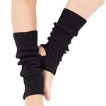 Bessy shop Knitted Leg Warmers,Woman Yoga Socks Knitted Long Sport Leg Warmers Ankle Warmers For Women Gym Fitness Dancing Female Girls Daily Wear Exercising Keep Warm Latin Dance Black