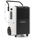 COSTWAY 154 Pints Commercial Dehumidifier with Pump, Portable Industrial Heavy Duty Large Dehumidifier with Drain Hoses for Basements, Job Sites (White)