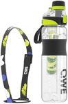 QWE Sports Water Bottle Large Capacity with Carry Handle,double drinking,high-capacity,33.8oz,Heat-resisting,Reusable,tritan BPA Free,Perfect for Travel, School, Outdoors, Cycling and Gym (Black)