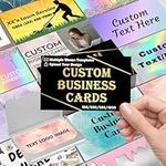 Business Cards Personalised 100 PCS Printable Double Sided, Custom Business Cards with Logo Photo Text 3.5"x 2" Customised Waterproof Business Cards for Men Women - Design Your Own