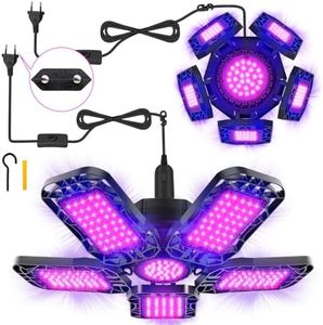 TENDIST 2 Piezas Luz Negra Ultravioleta Deformable 100 W, Luz Ultravioleta Con Enchufe e Interruptor, Iluminación Negra UV Para Fiesta Glow, Halloween Decoracion, Luces Discoteca，Luces Fiesta