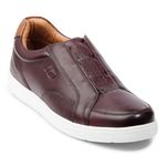 ID Men's Wine Round Toe Slip-On Leather Sneakers