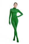 Full Bodysuit Womens Costume Without Hood Spandex Zentai Unitard Body Suit, Green, Small