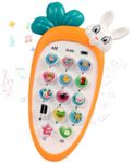 Toyshine Interactive Musical Baby Phone Toy for Kids | 14 Buttons and Functions Musical Melodies Animal Sounds and Number Learning for 4 + Ages (Orange)