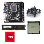 H61 Motherboard Assembled Kit with Processor i5 3470/3570/3330 2.90Ghz-3.80GHz + 8GB DDR3 RAM + CPU Fan+ 128Gb SSD (Windows 10) (1 Year Replacement Warranty)