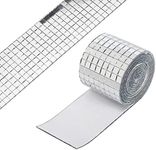 1464Pcs/1Roll Self-Adhesive Mosaic Wall Stickers DIY Glass Mirror Mosaic Tiles Sticker Mini Square Glass for Home Decorative Craft DIY Accessories, 5 x 5 mm (Silver)