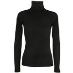 Women's Polo Roll Neck Long Sleeve Turtle Neck Plain Jumpers for Women Top Ladies New Plain Turtle Polo Roll Neck Long Sleeve Stretch Jumper T-Shirt Tee Top (Black, UK 8-10)