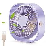 SmartDevil Small Personal USB Desk Fan, 3 Speeds Portable Desktop Table Cooling Fan Powered by USB, Strong Wind, Quiet Operation, for Home Office Car Outdoor Travel (Purple)