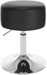 WOLTU Breakfast Kitchen Counter Bar Stool Chair Faux Leather Seat Adjustable Barstool Black Dressing Stool