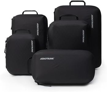 Aerotrunk Ultralight Compression Packing Cubes - Lightweight Travel Organizers for Suitcases and Luggage (6-Pack, Black)