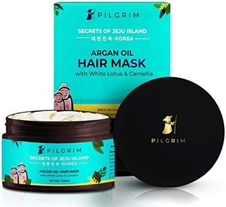 Pilgrim Korean Argan Oil Hair Mask For Dry & Frizzy Hair With White Lotus And Camellia | Hair Mask For Smoothening Hair, Deep Conditioning And Hair Fall Control | For Men & Women | 200Ml, 1 Count