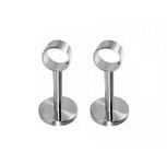 UNIQUELLA Stainless Steel Close Cap Universal Ceiling Drapery Mount Bracket Silver - Wall Mount Concealed Heavy Curtain Rod Support for Door and Windows - Pack of 2 Piece